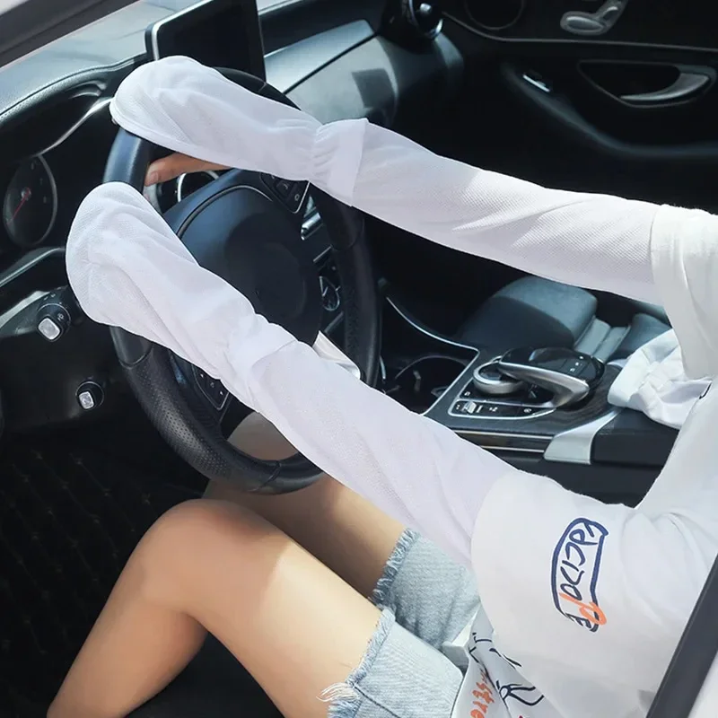 Large Size Ice Long Anti-sunburn Sleeve Gloves Summer Driving Summer Sun Protection Arm Sleeve Loose Breathable Guard UV Outdoor