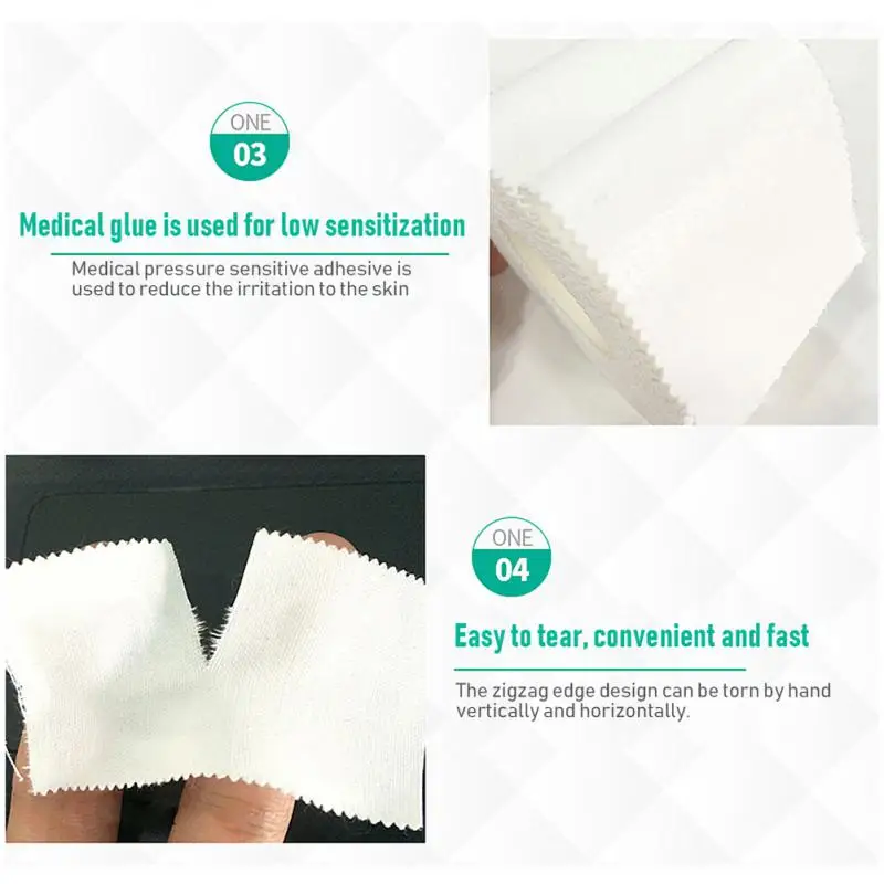 Premium Adhesive Sport Binding Physio, Atadura Elástica Muscular, Algodão, Branco, Pós-After Wound, 1 Pc, 2Pcs