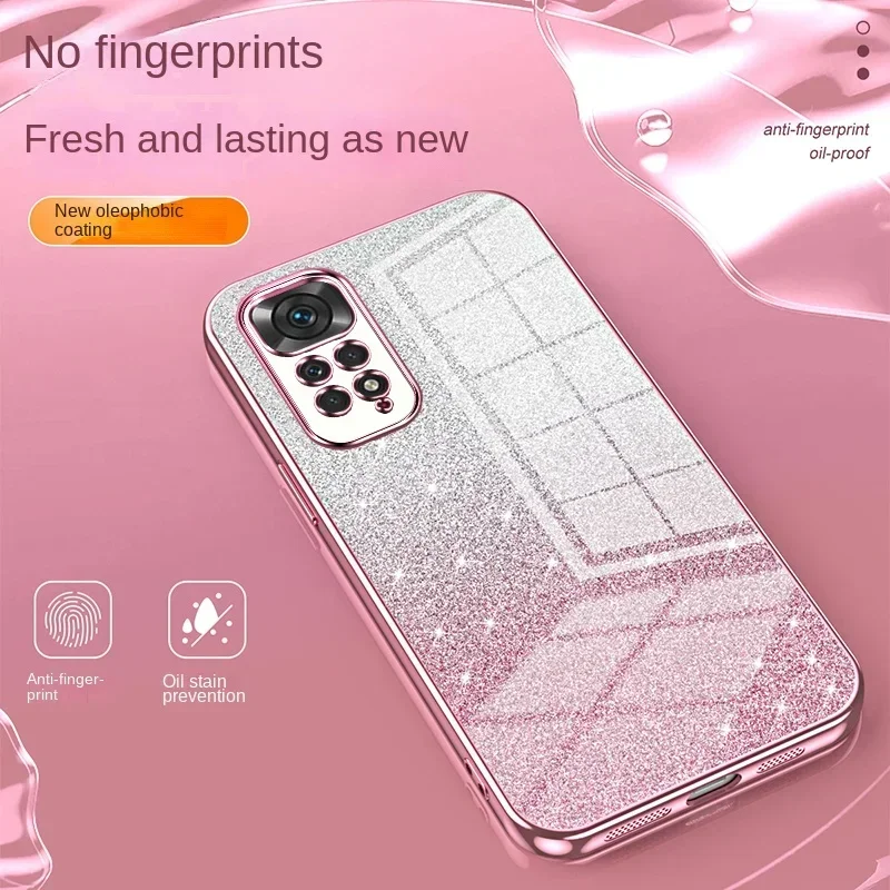 Glitter Plating Phone Case For Xiaomi Redmi Note 11 10 Pro Max Plus 11S 10S Mi 11 11T 10T 10 Lite Ultra Soft TPU Back Cover