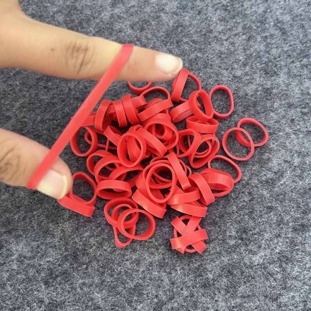 弾性ゴムOリング、伸縮性ラテックスリング、高弾性、包装パッケージ用品、赤、500個