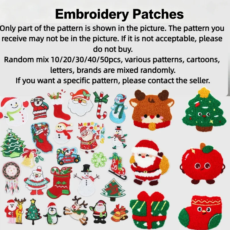 50/100 unidades de parches nav - Embroidery Xmas Stocking reseña y precio
