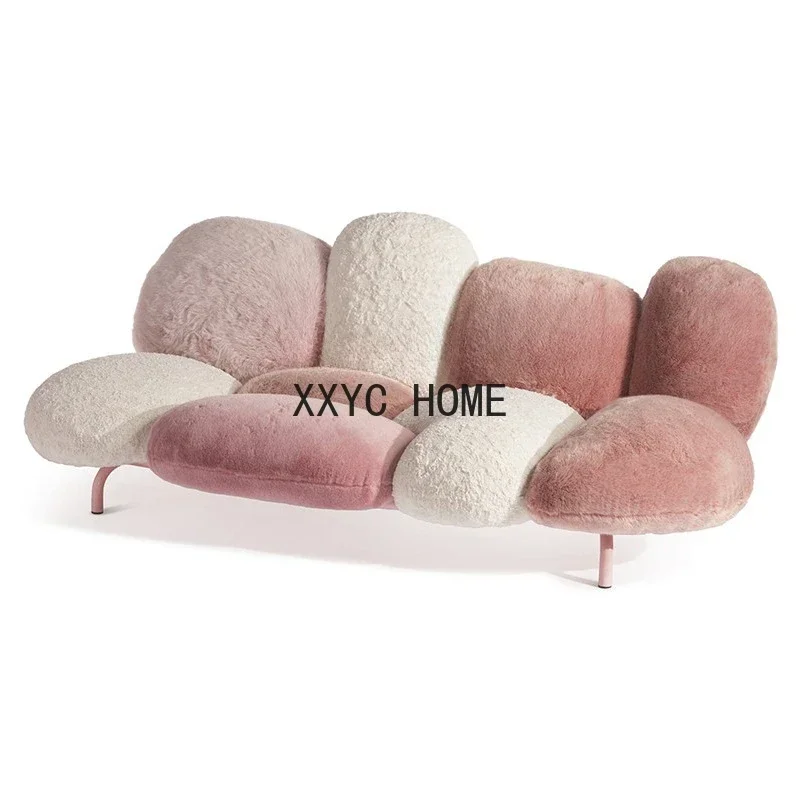 

Plush Powder Puff Sofa Model Room Sales Department Private House Sofa