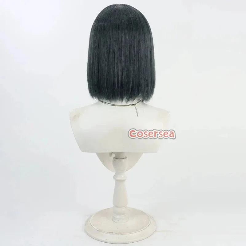 Cosersea Clay Cosplay Wigs Dungeon People Clay Halloween Women 30cm Short Straight Dark Gray Wig Synthetic Hair Heat Resistant