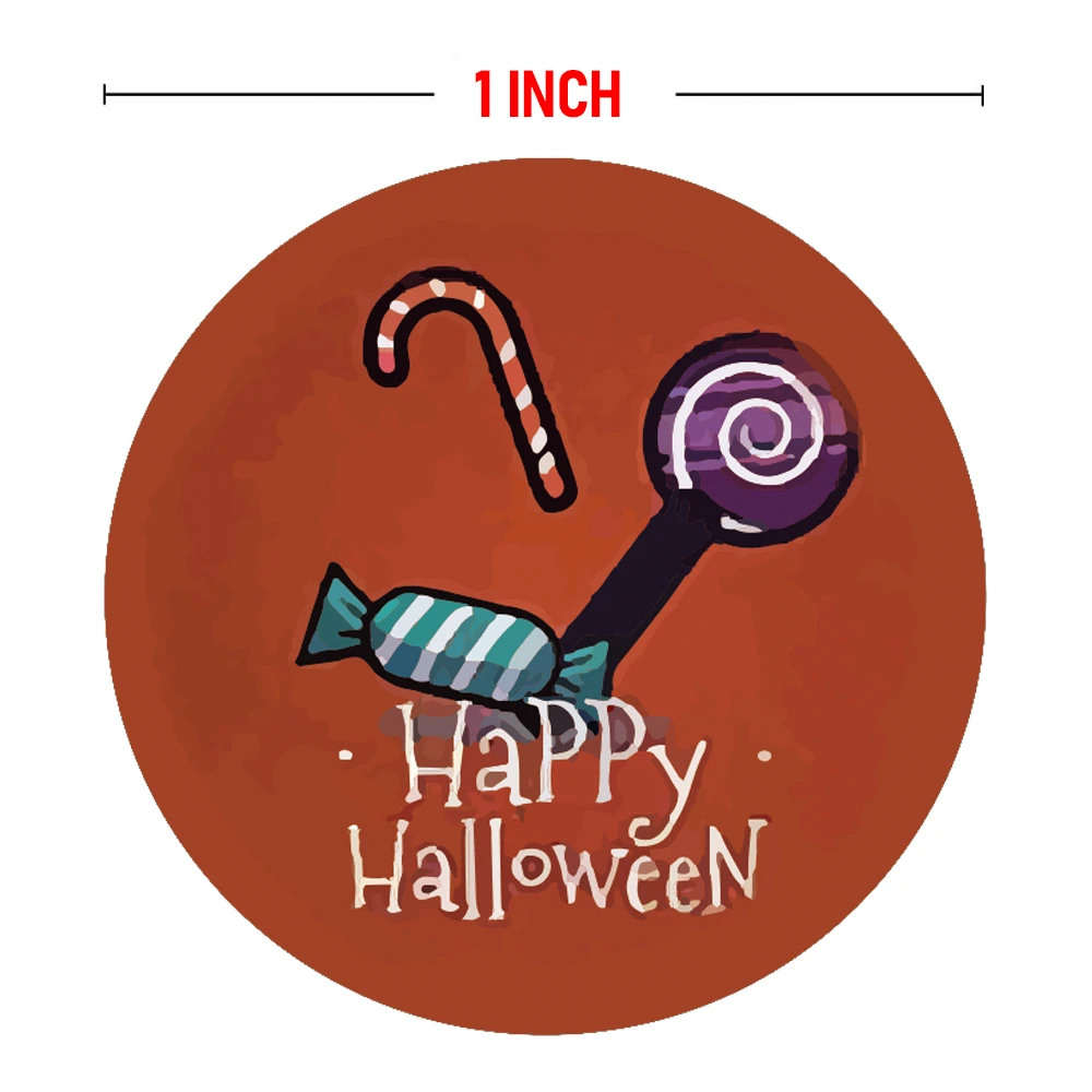 500 buah stiker hantu labu Halloween 1 inci stiker Label segel kemasan stiker hadiah dekorasi kreasi horor