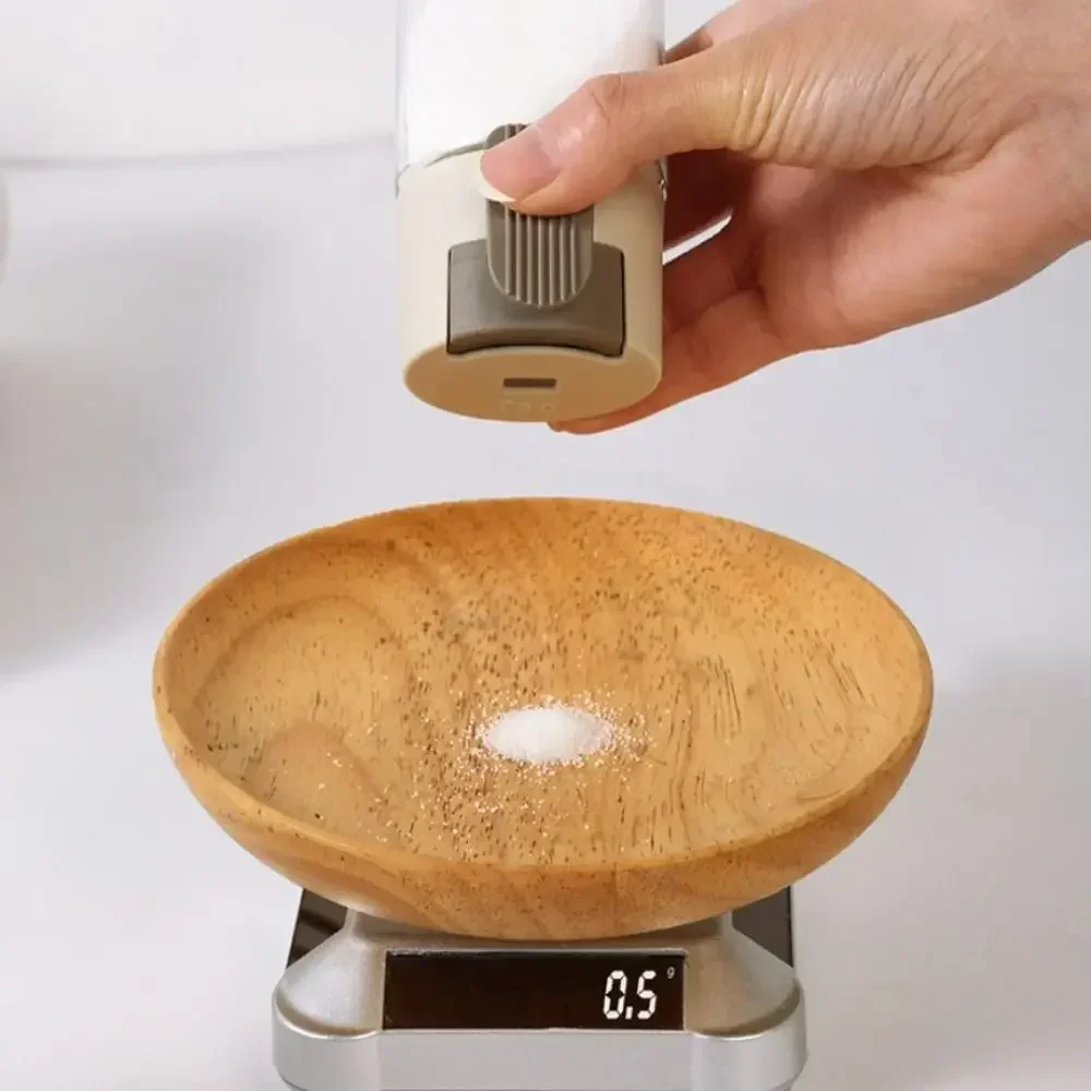 

Новинка 2023 года, стеклянная бутылка, 100 мл, количественная бутылка для соли, количественная, 0,5 г, тип пресса, диспенсер для специй, контейнер для вкуса, кухонный доступ