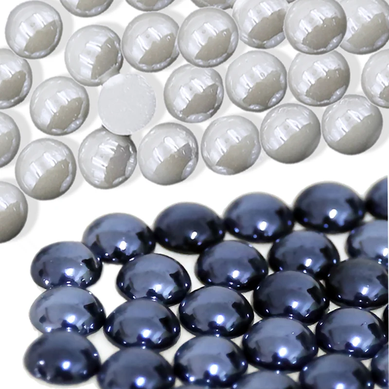 

Ceramic Imitation Pearl White Black Mix Sizes 2/3/4/6/8/10mm Non HotFix Half Round Bead Glitters For Nail Art DIY Crafts Garment