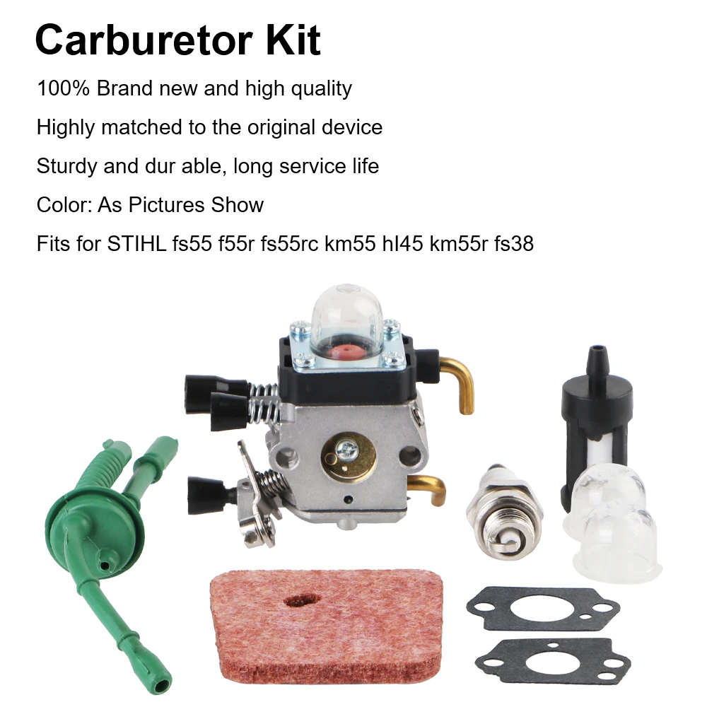 For Stihl FS55 FS55R FS55RC KM55 HL45KM55R FS38 Carburetor Accessory For 2 Stroke Engine Oil Air Filter High Performance