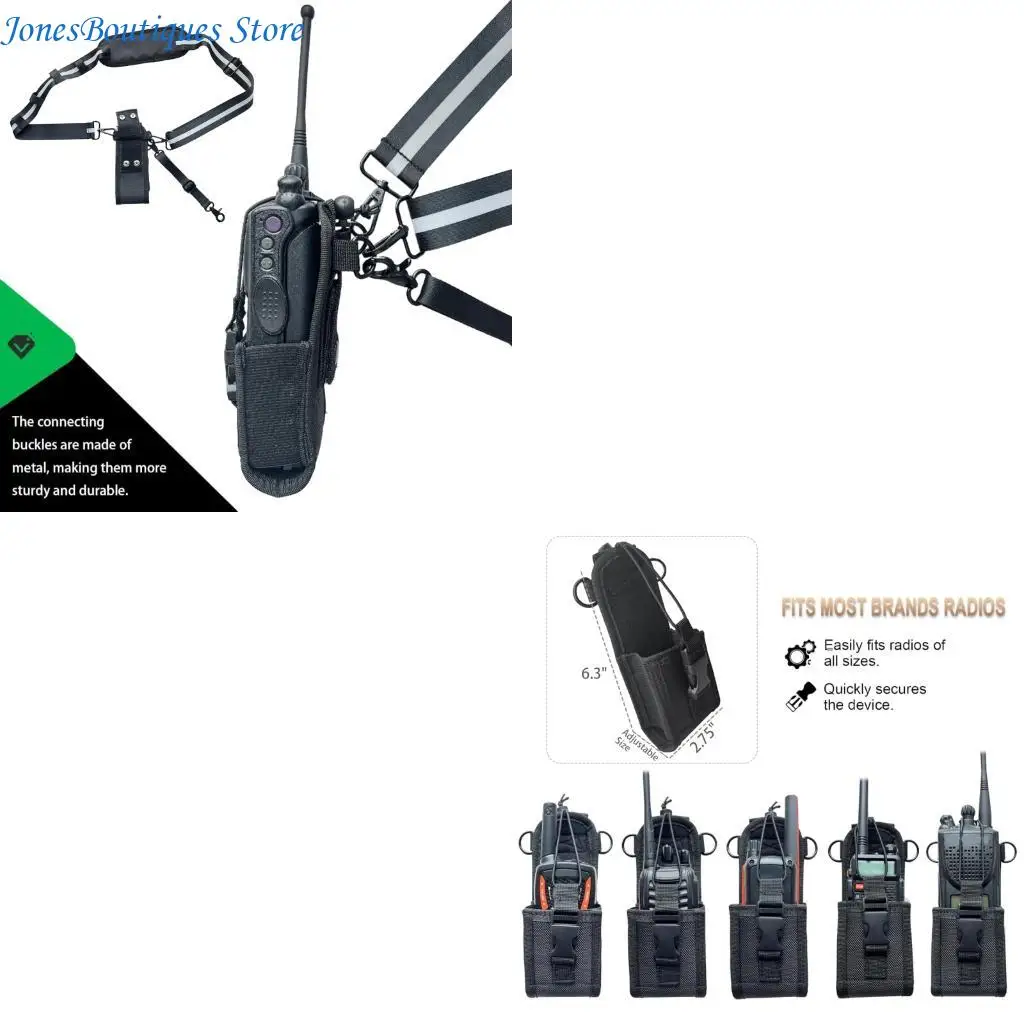 

Professional Radio Case Holsters Featuring Adjustable Shoulder Strap Reflective Safety and Five Hook Point W8KE