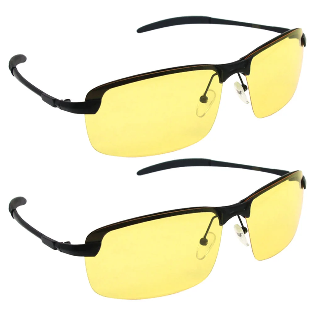 2 Pcs Driving Men Designer Sunglasses Driver Polarized Oversized Man