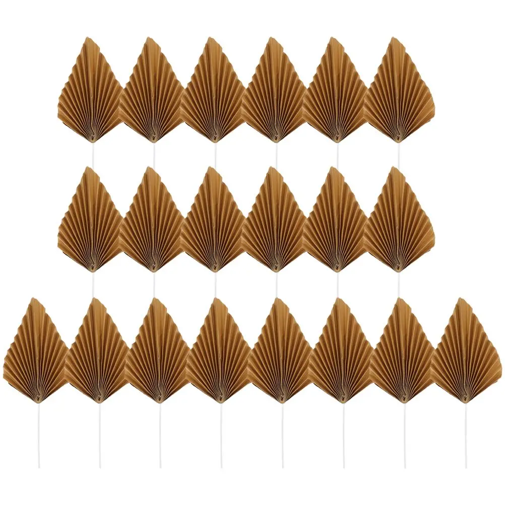 

20 Pcs Cakes Birthday Decoration Insert Dessert Table Cupcake Topper Tropical Decorations Golden
