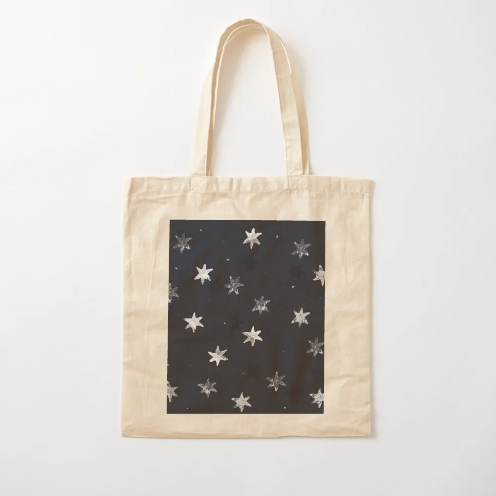 Stamped Star Tote Bag reusable shopping bag Women's bag handbag canvas tote