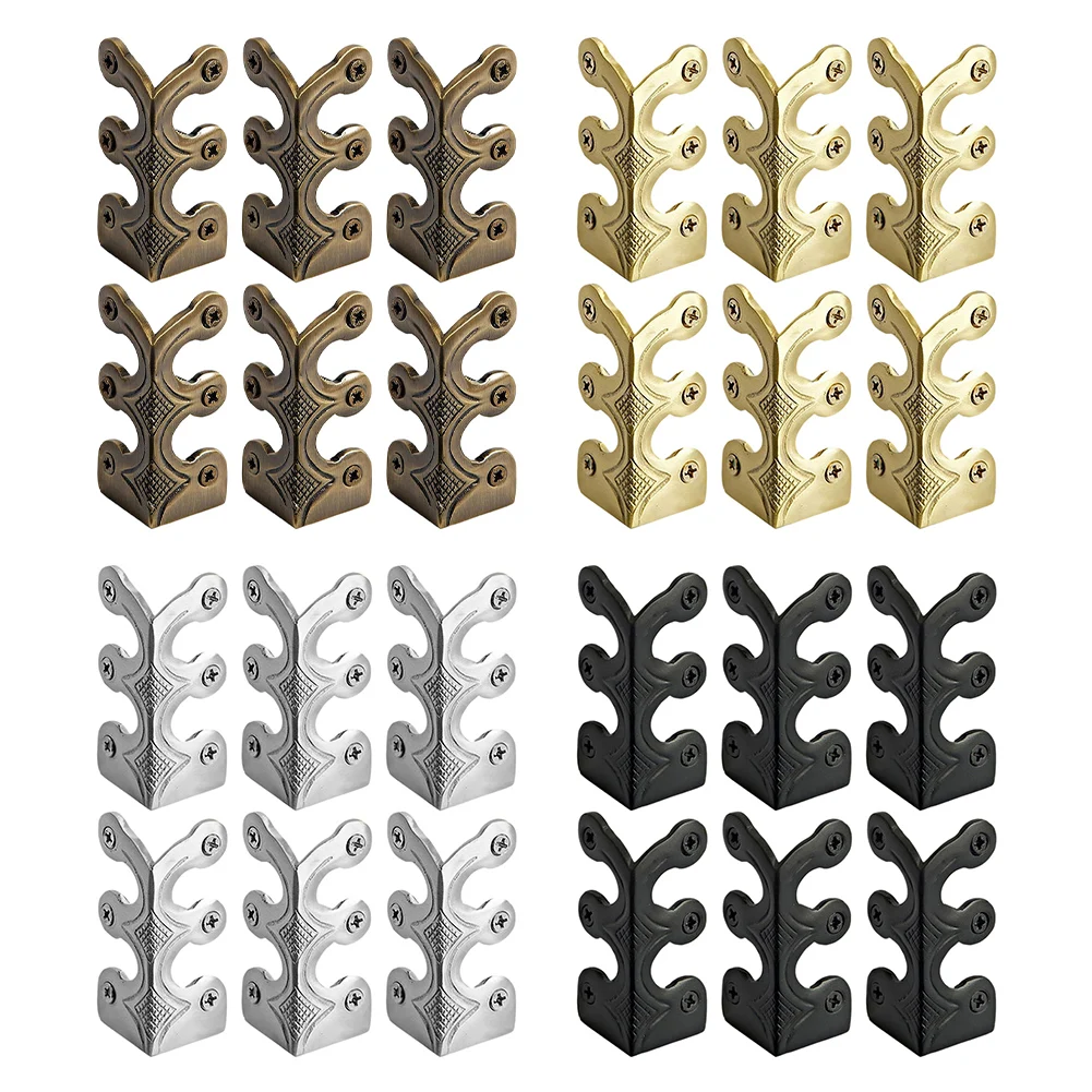 6/12PCS Vintage Iron Skiffers Iron Skirting Board Corner Protectors Corner Brackets for Jewelry Wooden Box Antique Furniture