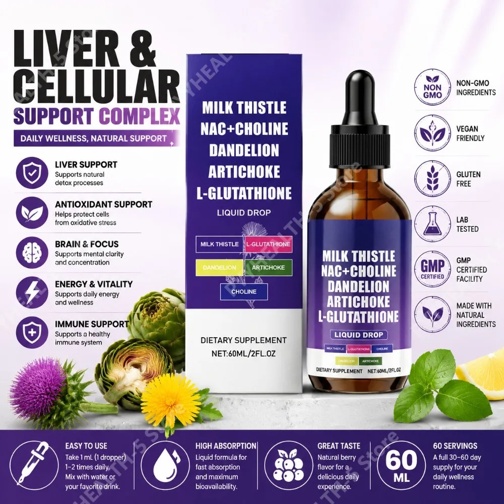

Docteat Herbal Body Care Drops, with Milk Thistle Extract, Dandelion, Supports Liver Metabolic Function 60ml