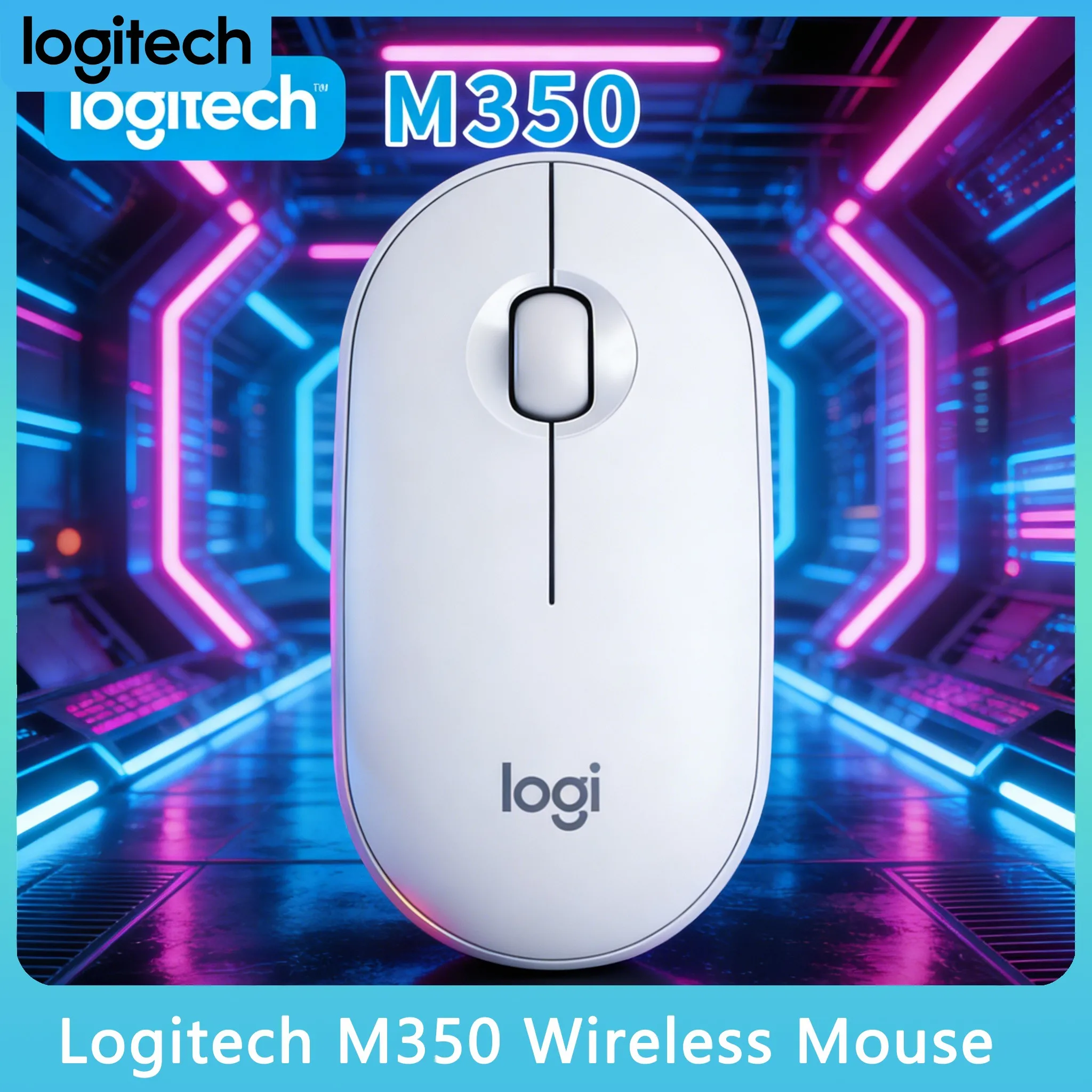 Ratón Inalámbrico Pebble M350/M350POP, Logitech para Oficina y Juegos, Doble Uso, Bluetooth USB, Delgado y Compacto para Todas las PC