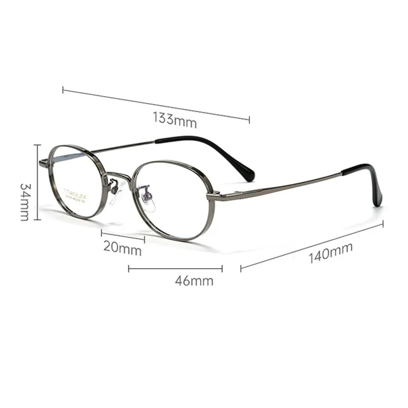 Retro Small Titanium Glasses Frames IP Plating Vintage Style for Hipster Men Women