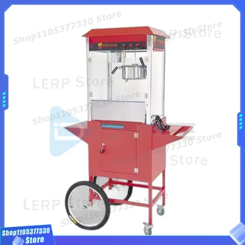 Commercial Popcorn Machine Fully Automatic Electric Corn Maker for Street Vending Stall Snack Food Cart Business Equipment