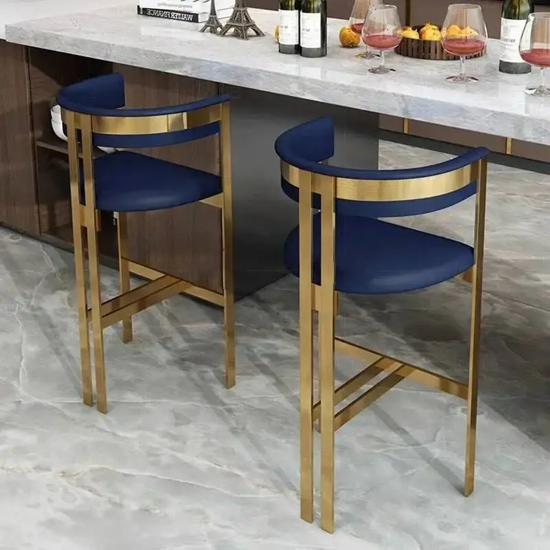 

Stools Manicure Garden High Island Bar Dresser Bar Ergonomic Kitchen Stools Ergonomic Legs Gold Counter Taburete Alto Tall Stool