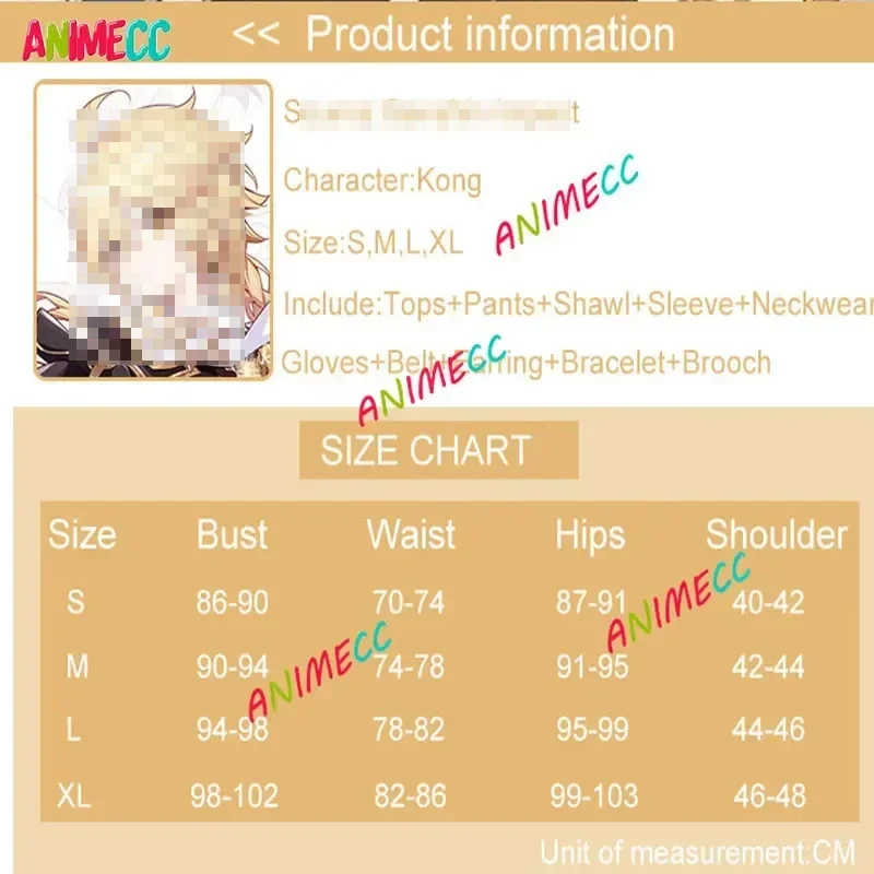 CosplayANIMECC in Stock S-XL Traveler Aether Genshin Impact Sora Kong Cosplay Costume Wig  Anime Game Halloween Party Outfit for