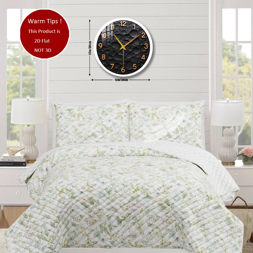 Tempered Glass Wall Clock Moon Surface Texture Clock Suitable For Wall Decor or Tabletop Display Anywhere