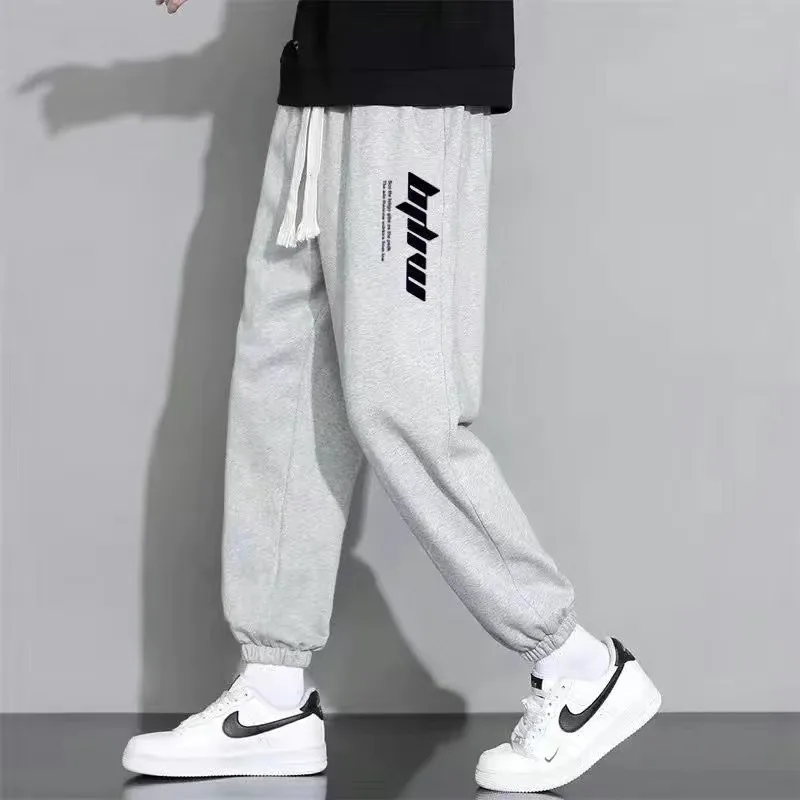 

Men's Casual Sports Pants Loose Fit Spring Summer Thin Black Grey Couple's Long Trousers Youth Popular Style Low Waist