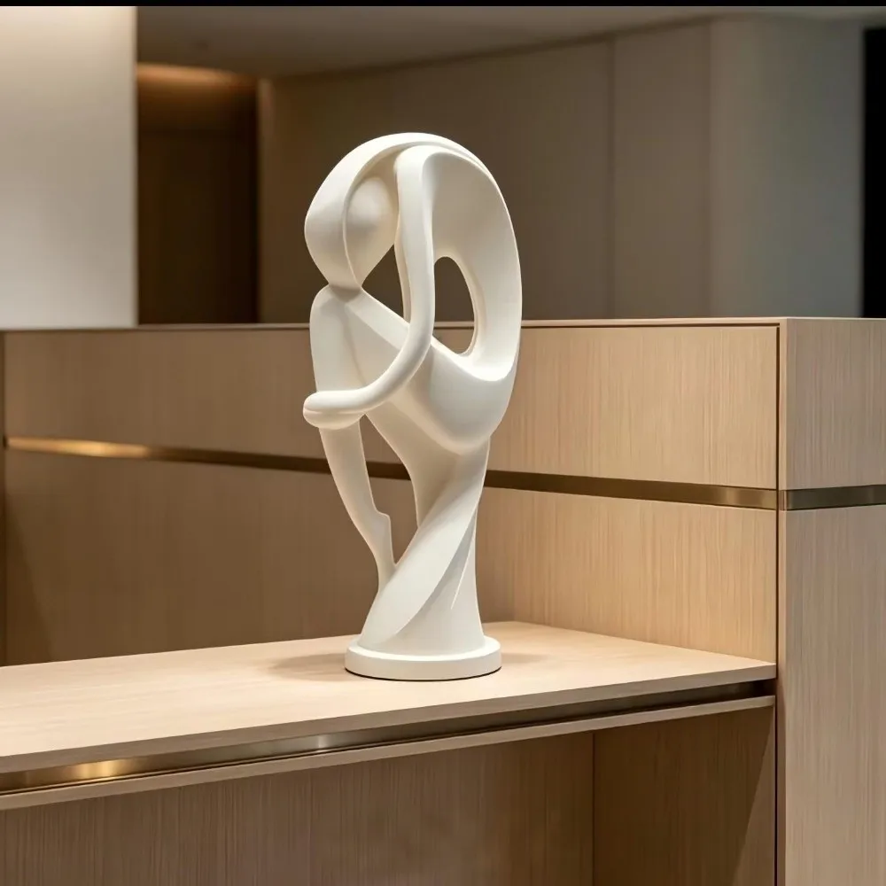Minimalism 3D Printed Thinker Statue Hollow Design Decorative Abstract Thinker Statue Plastic Abstract Thinker Ornament