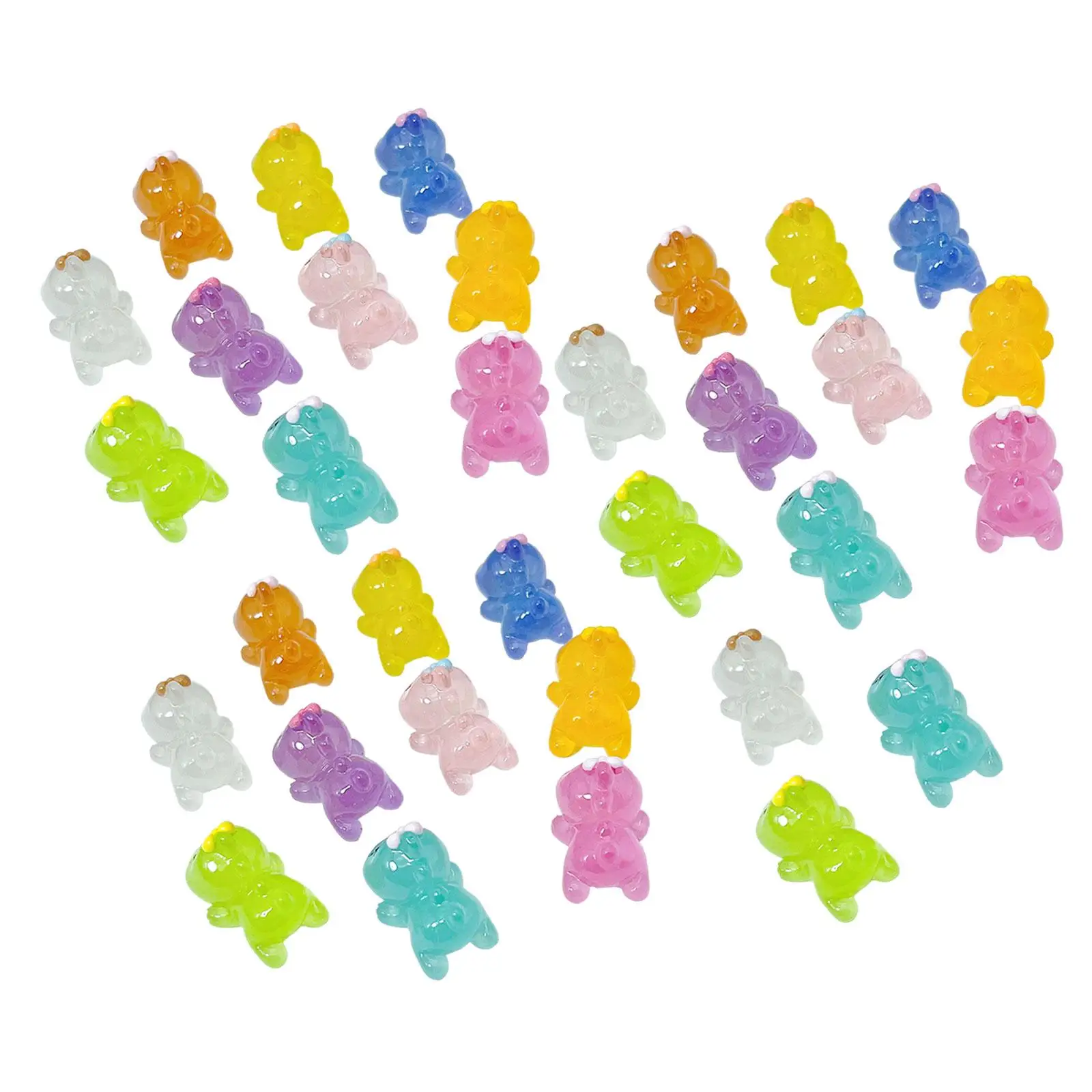 30Pcs Mini Resin Dinosaur Charms Ornaments Gift Fairy Garden Party Favors Micro