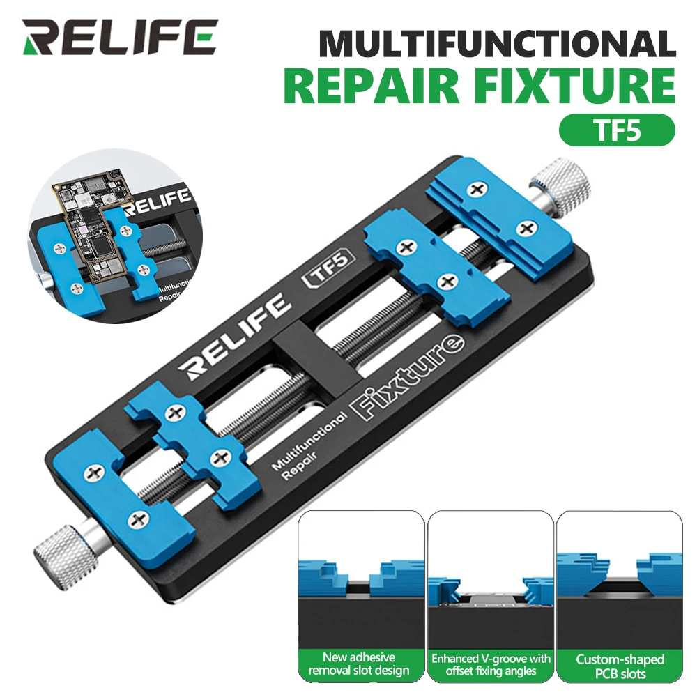 RELIFE TF5 Multi-Function Multi-Port Fixture New Slot Design for Smartphone Motherboard PCB Chip CPU Repair Clamping Tool
