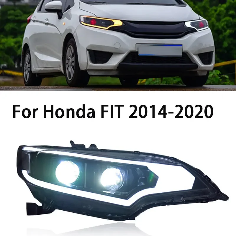 Cars Head Lamp Assembly For Honda Fit Jazz GK5 2014-2020 LED Headlight Upgrade to NEW Dynamic LED Car HeadLamp Accessories