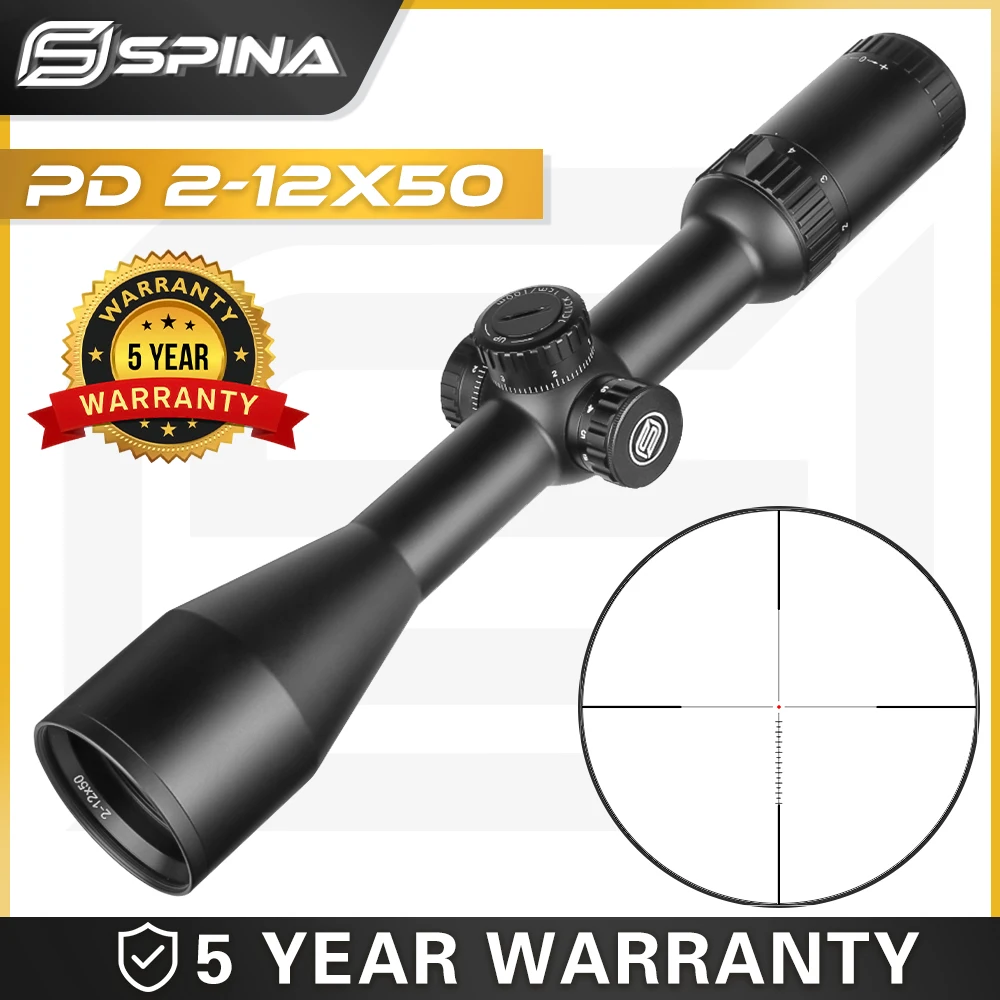 

SPINA OPTICS WA IR 2-12X50 Hunting Tactical Riflescope 1/4MOA HD Mid Dot Sniper Optical Sight For Airsoft AR15 .223.338etc