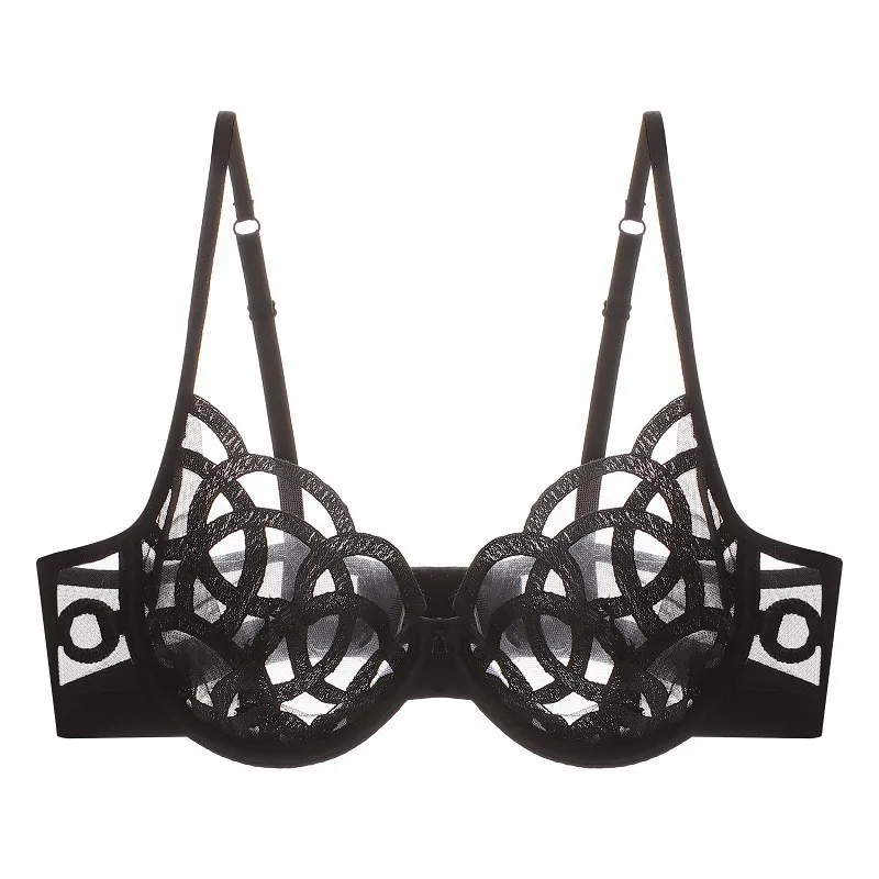 CINOON-Soutien-gorge français transparent en dentelle pour femme, sous-vêtement sexy, ultra fin, push-up, brassière, amissié, lingerie