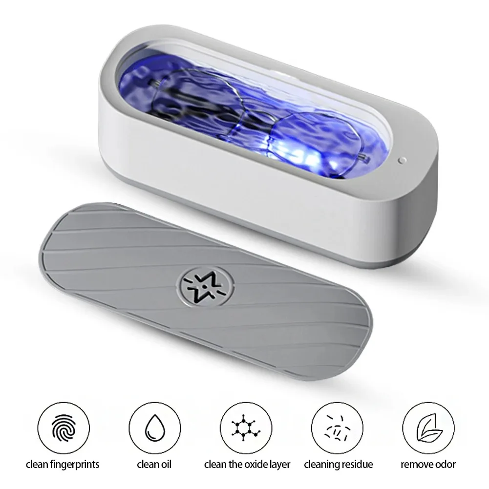 USB Rechargeable Ultrasonic Cleaning Machine High Frequency Vibration Wash Cleaner Jewelry Glasses Cleaner