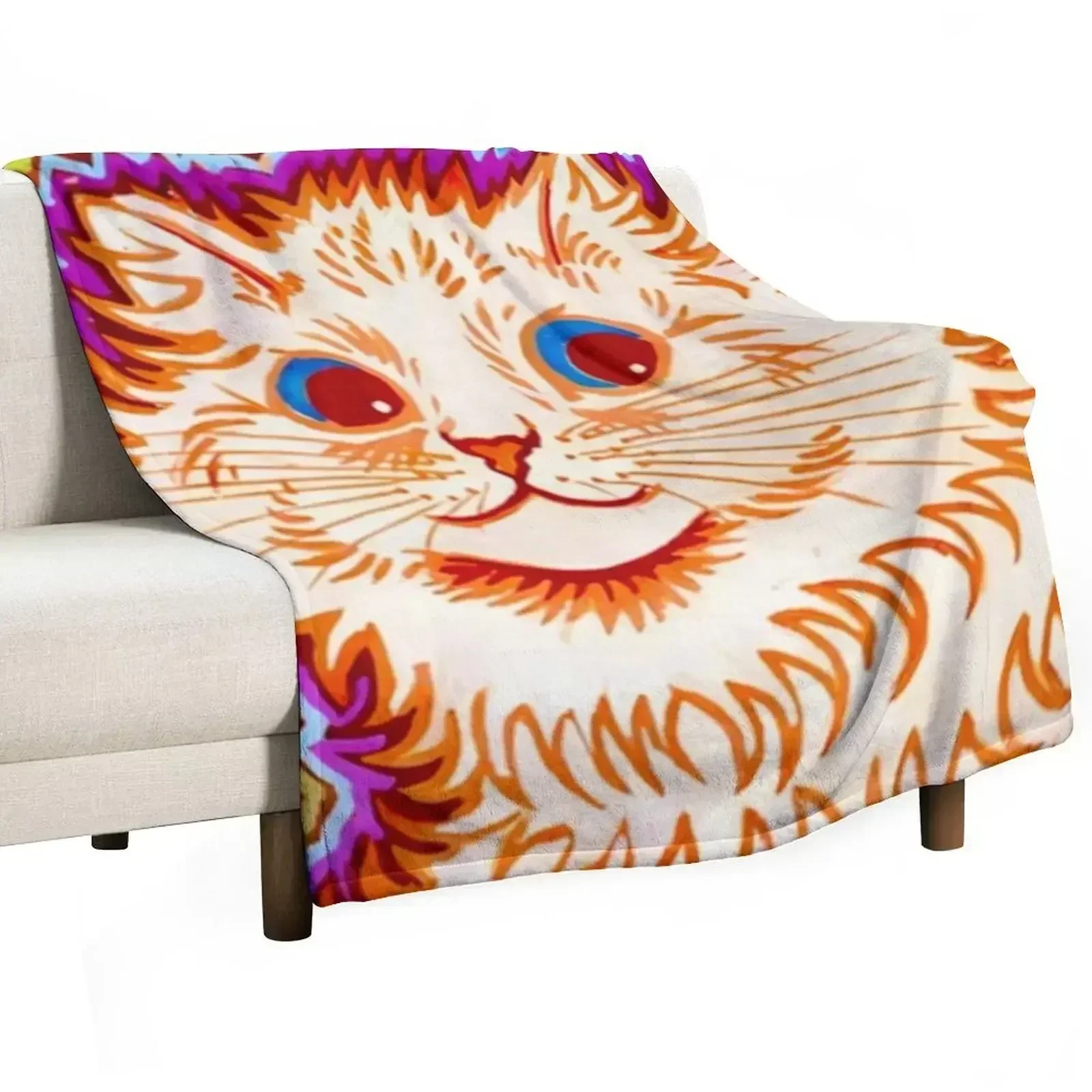 

Kaleidoscope Cats III by Louis Wain Throw Blanket Designers Moving Travel Warm Blankets