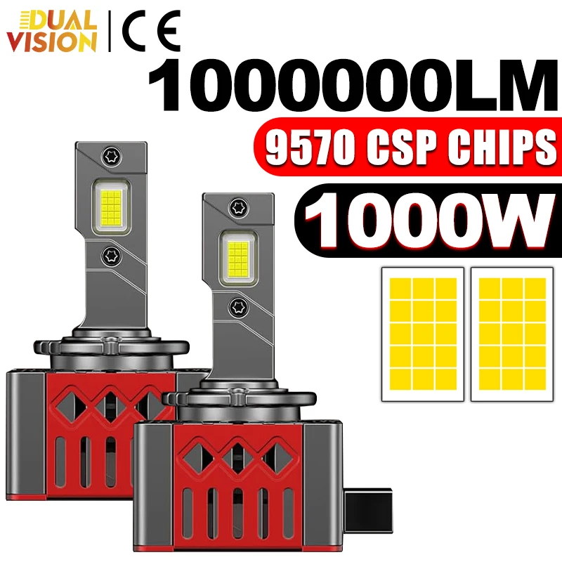 

D1S D3S Led Headlight Bulbs D1R D3R Canbus Turb Auto LED Car Lights 6000K 1000000W Plug&Play 12V 24V 9570 CSP Chips Replacement
