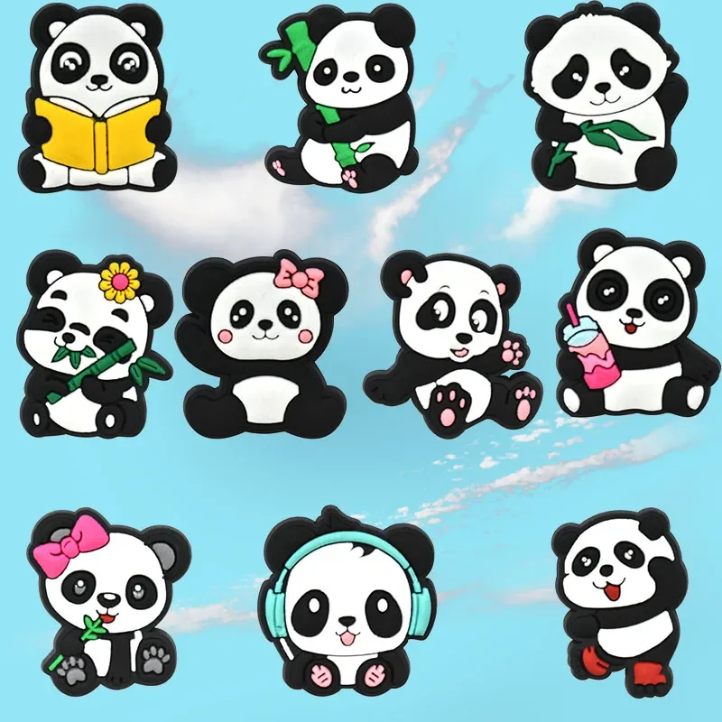 Zawieszki do butów do akcesoriów Crocs     Panda Shoes Charm for Croc Decorations Pins Men Accessory Jeans Woman Clogs Clips Badges