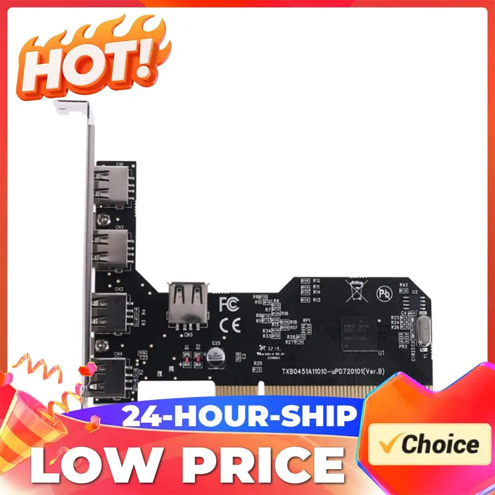 

5-портовая карта расширения USB 2.0 (4 внешних и 1 внутренний порты) с чипсетом NEC720101, адаптер PCI для настольных ПК