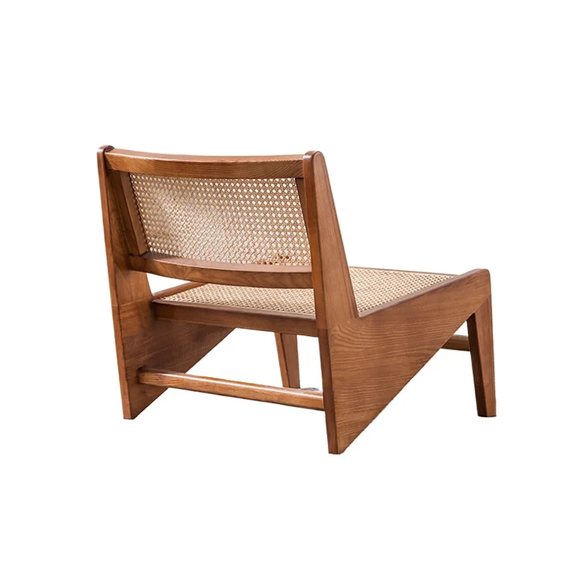 

Solid wood low back rattan chair, bed and breakfast single leisure sofa, kangaroo sofa