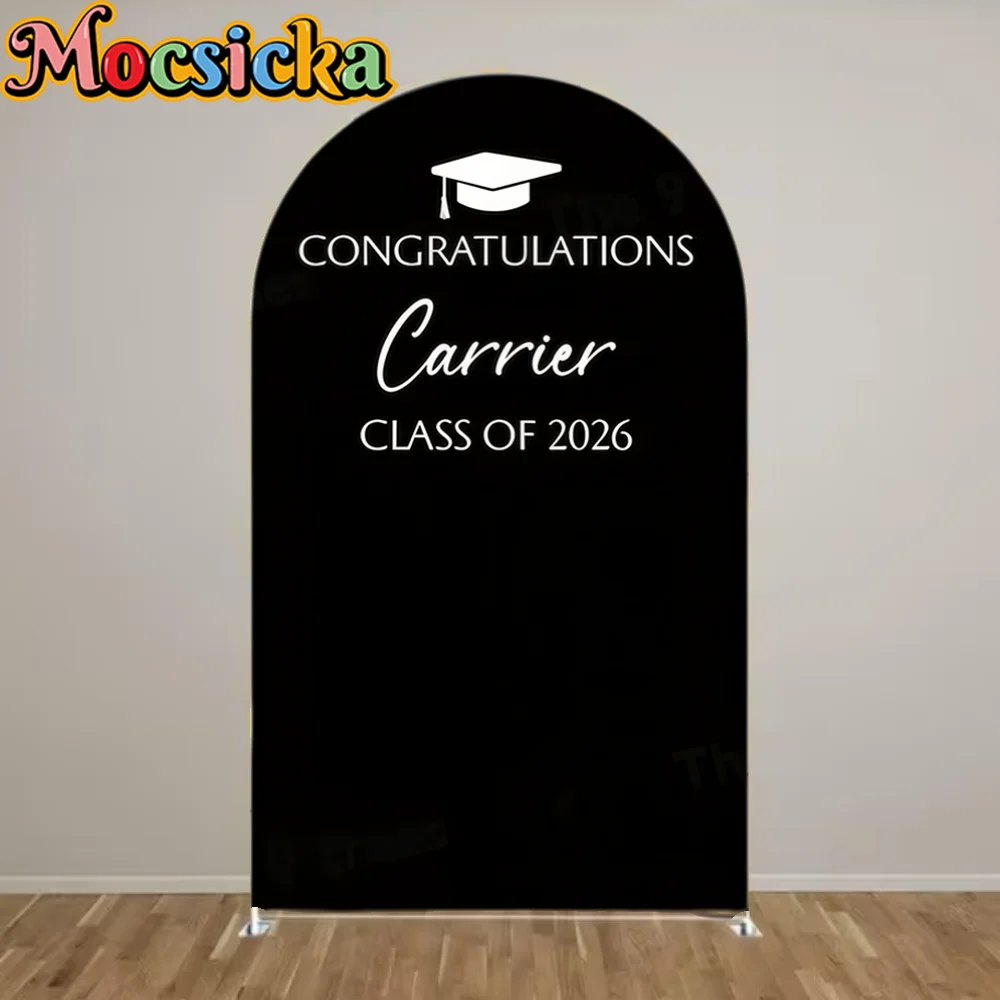 

2026 Graduation Decorations Congratulations Class of 2026 Black Arch Cover Backdrop for Congrats Grad Party Supplies