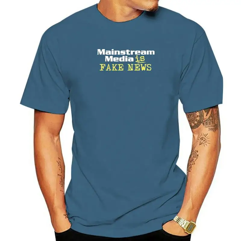 Mainstream Media is Fake News T-shirt Tired of Corporate Media Lies fashion t-sdhirt men cotton brand teeshirt