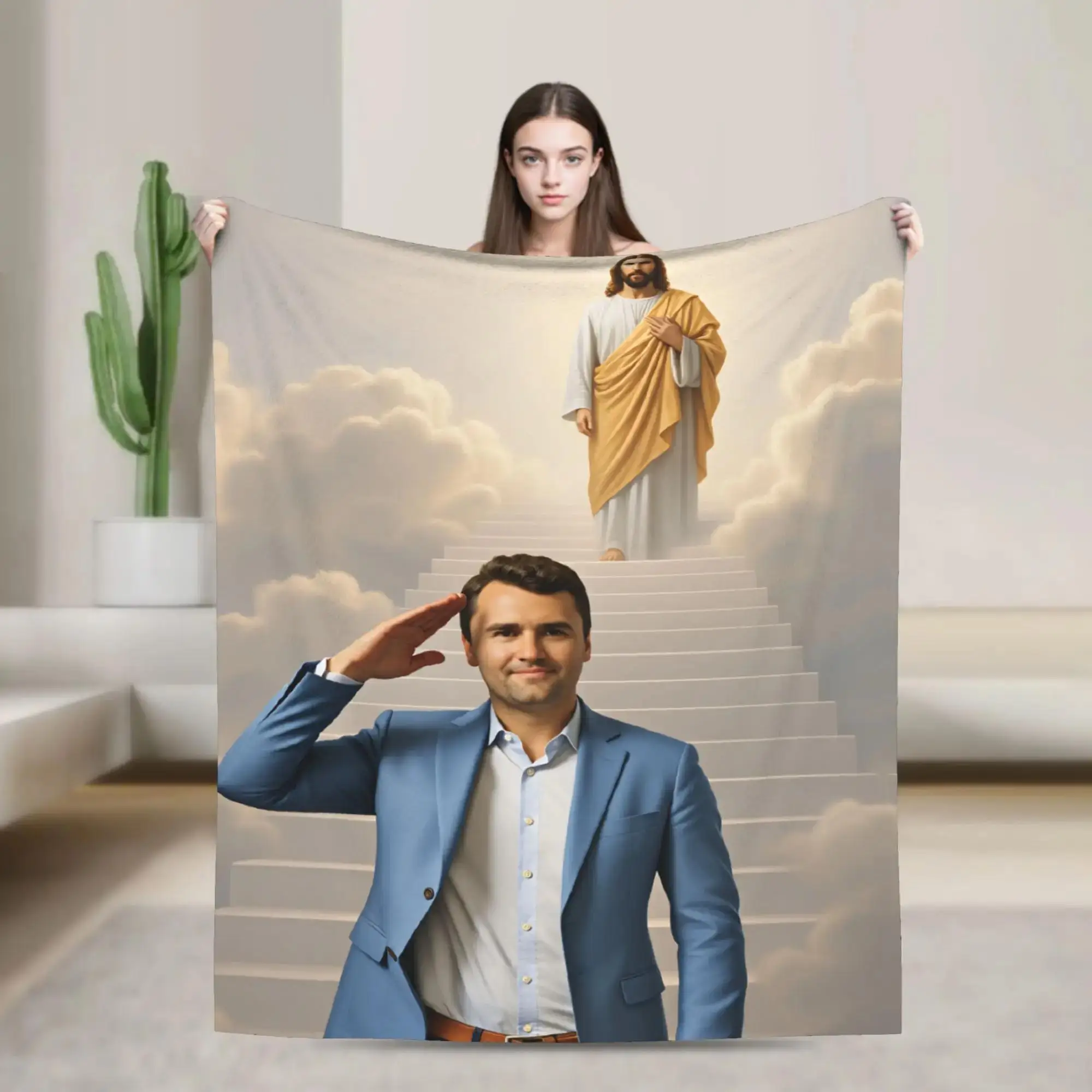 

Мягкое и теплое одеяло Charlie Kirk and God Blanket для зимы, детское, для улицы, забавное покрывало на кровать
