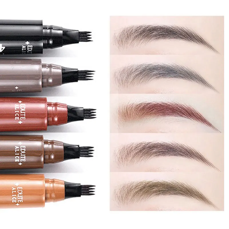 4 팁 눈썹 연필 3D 마이크로 블레이드 방수 영구 여성을위한 고품질 전문 메이크업 저렴한 화장품 강화제
