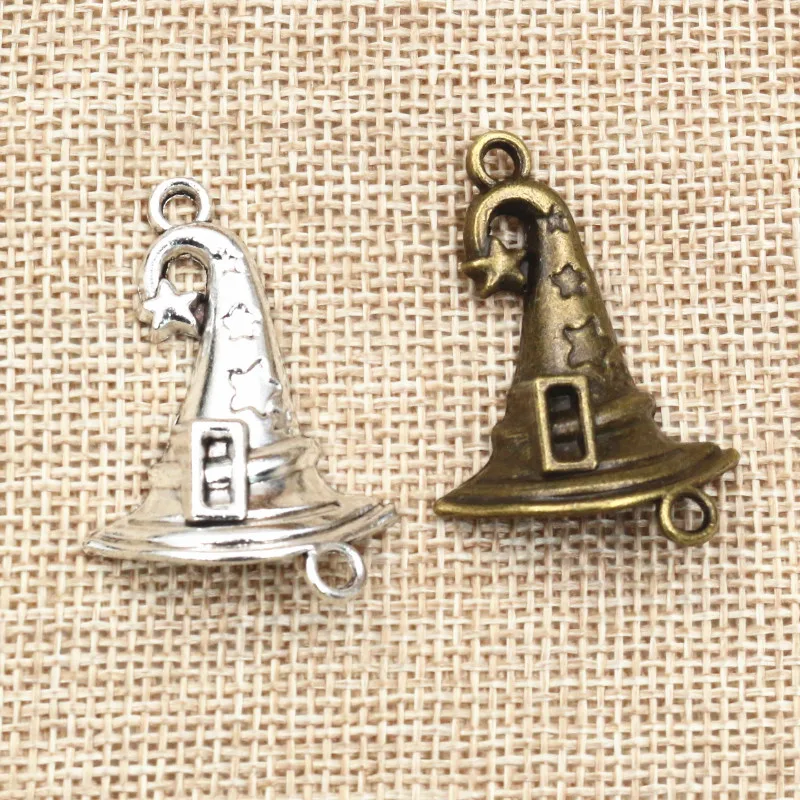 5 sztuk 36x28mm Antique Bronze Plated magiczny kapelusz ręcznie robiony wisiorek: DIY dla bransoletka naszyjnik