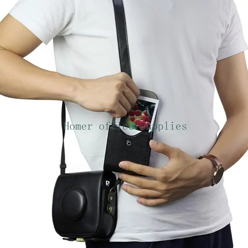 K43B Square PU Leather Photo Storage Bag for  Instax- Mini Film SQ20 SQ10 SQ6 SP3 Photo Storage Bag