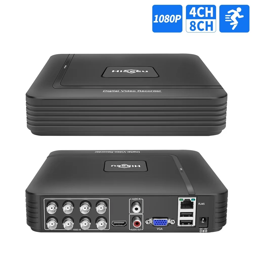 Minicámara de videovigilancia 5 en 1, sistema de grabación de vídeo Digital, DVR, TVI, CVI, AHD, CVBS, IP, 4 canales, 8 canales, NVR, 2MP