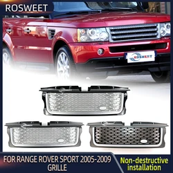 ROSWEET Front Grille For Land Rover Range Rover Sport L320 2005-2009 Racing Grills Intake Hood Cover Mesh Grid Car Accessories