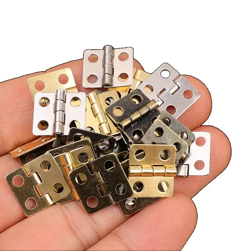 10/100sets Mini Hinges with Screws 180 Degree Butt Metal Hinges for Wooden Box Furniture Cabinets Drawer DIY Decoration Hinge