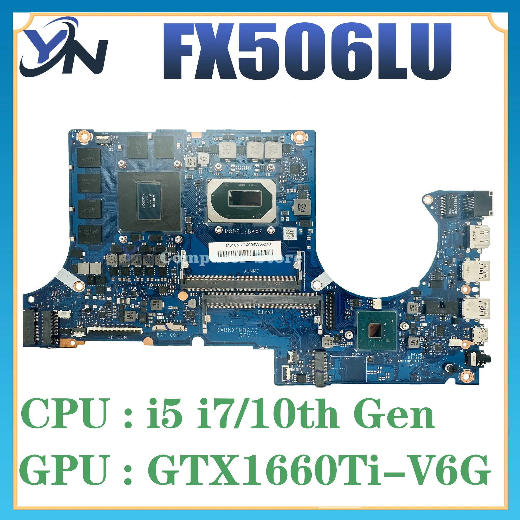 Imagem -02 - Placa-mãe do Portátil para Asus Fx506lh Fx506li Fx706li Fx706lh Fx506l Fx706l Tuf506l Mw706l i5 10th Gen