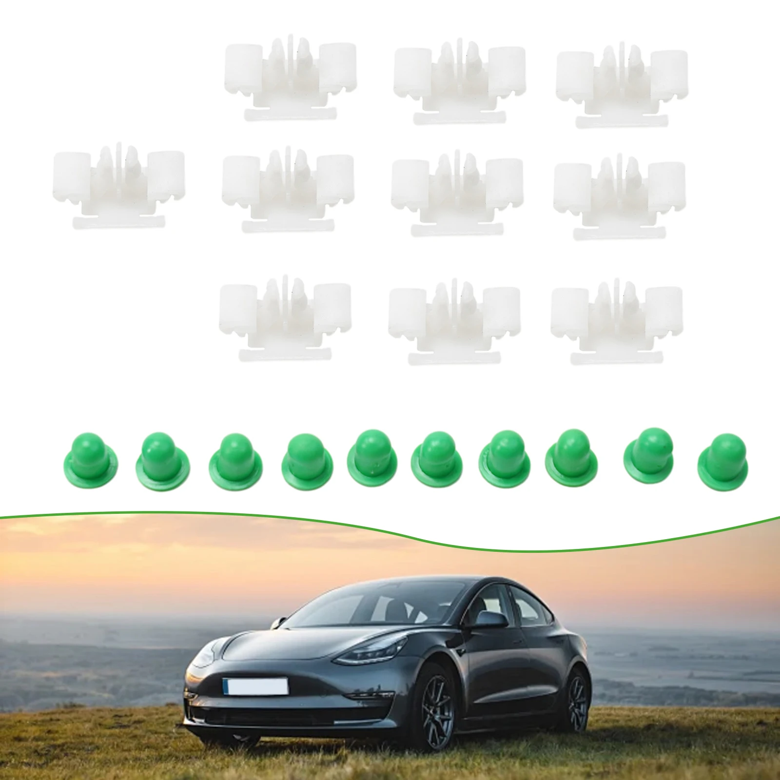 10pcs Car Clips  51132251394 Plastic White For BMW For E36 For M3 For M-series Exterior Side Molded Door Bumper Mounting Clips