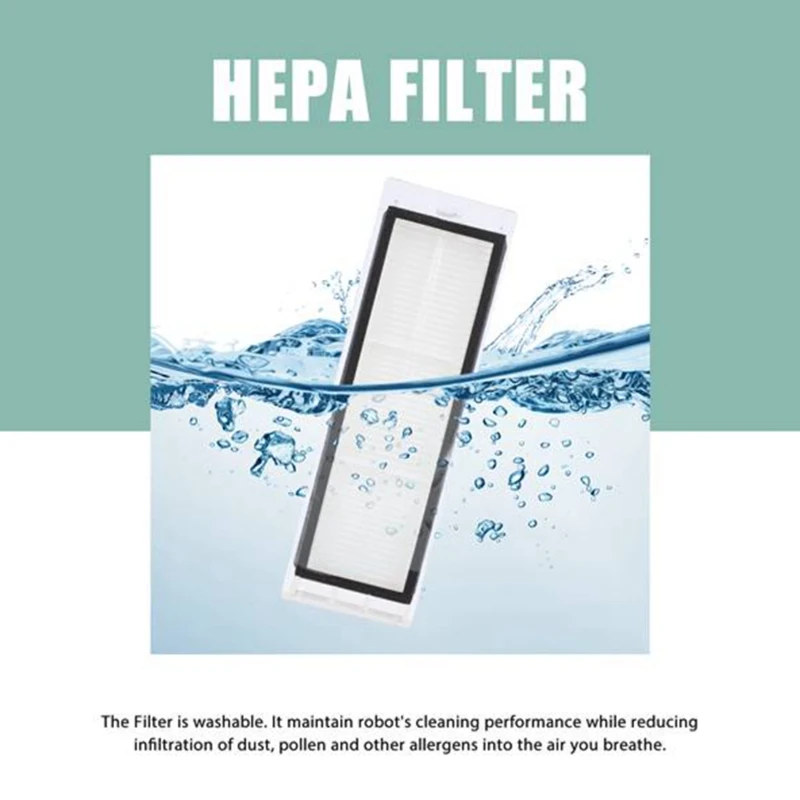 อะไหล่สำหรับหุ่นยนต์ดูดฝุ่น Xiaomi + S10บวก B105 S10ดูดฝุ่นที่กรอง HEPA ผ้าถูพื้น15ชิ้น