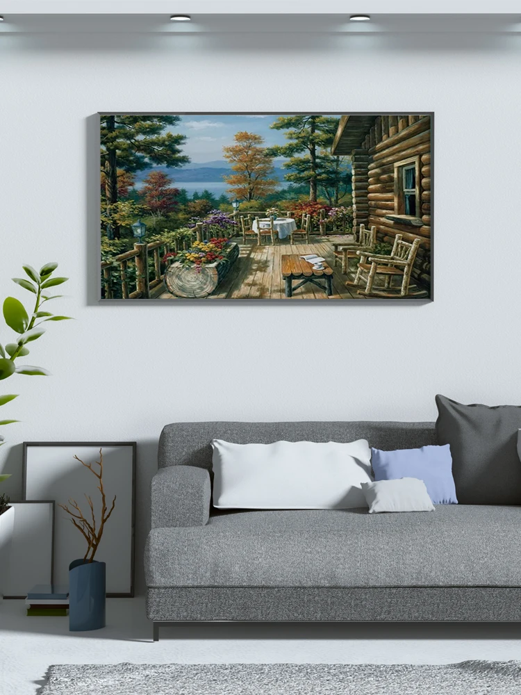 CHENISTORY DIY Painting By Numbers Countryside Landscape Wall Art Picture Handpainted Oil Painting For Room Artwork Wooden House