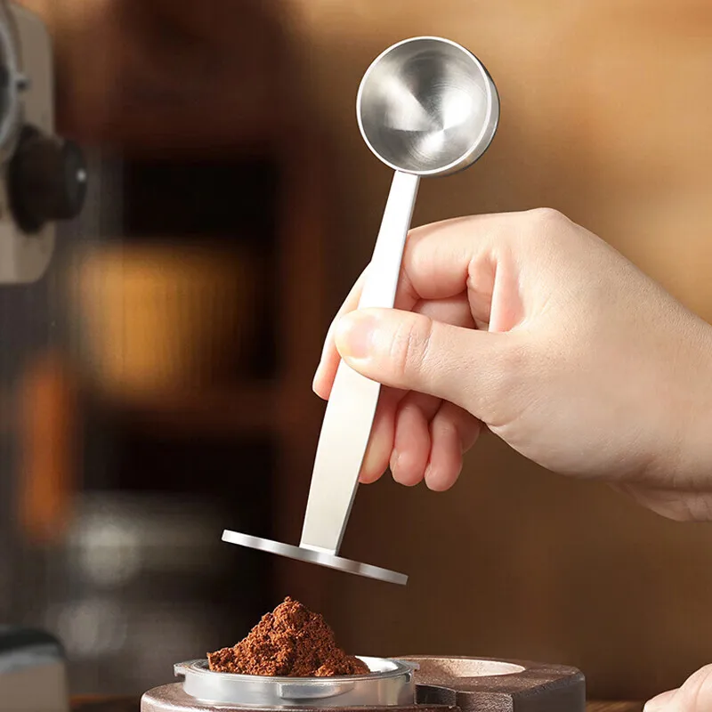 BOLTIFY 2-in-1 Stainless Steel Coffee Scoop,Tamping Dual-Purpose Coffee Spoon Powder Hammer Tamper for Measuring and Tamping